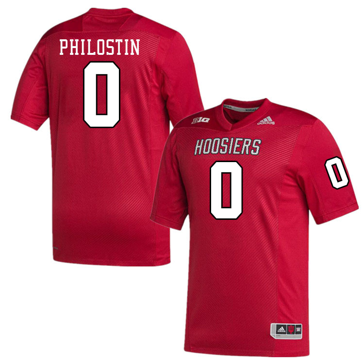 Men #0 Josh Philostin Indiana Hoosiers College Football Jerseys Stitched-Crimson